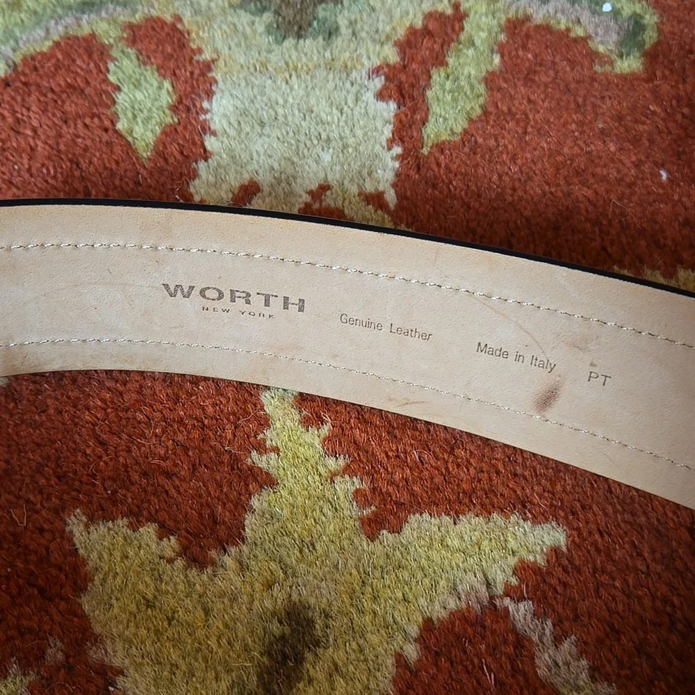 Worth New York White Leather Women's Belt